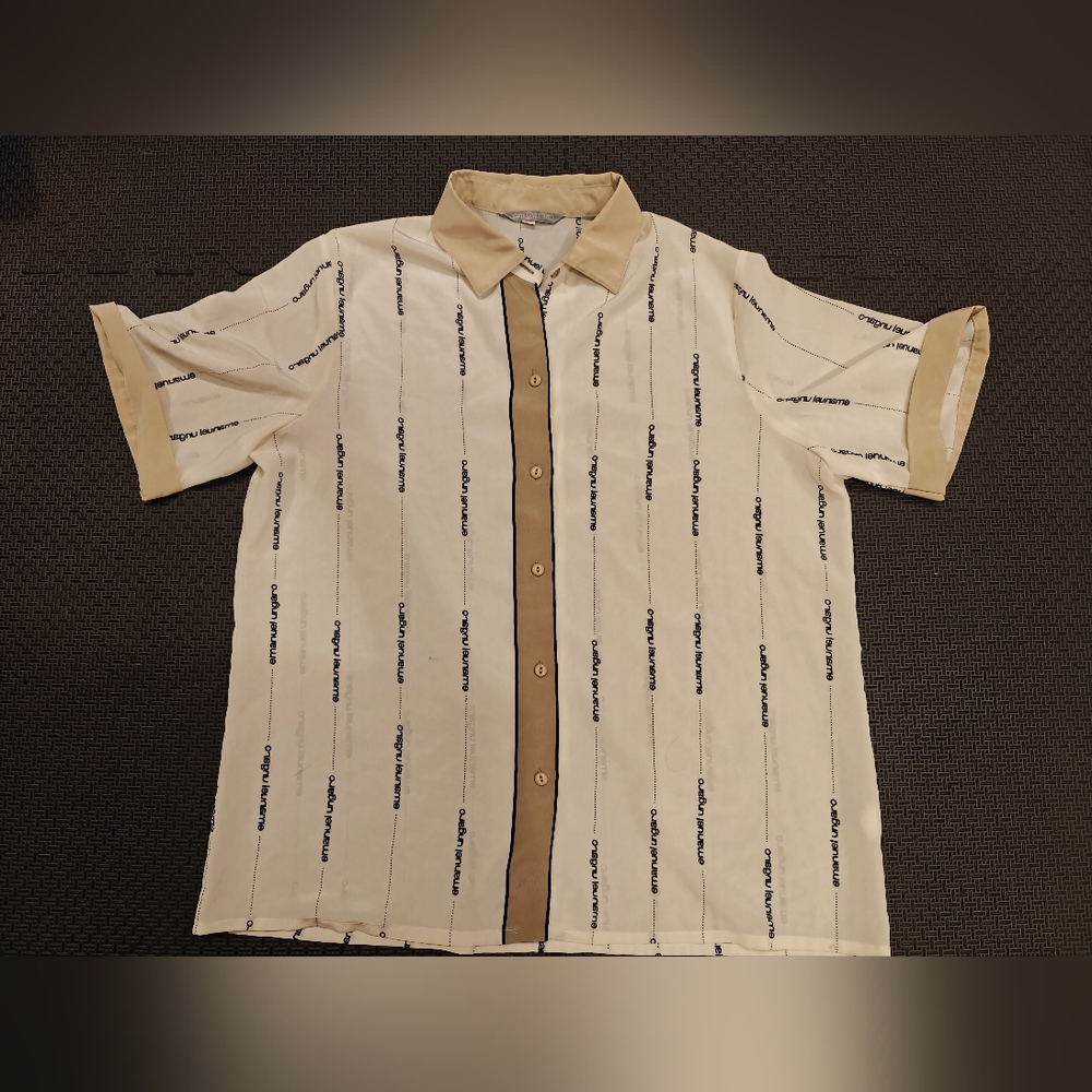 Emanuel Ungaro Logo Beige and White Blouse